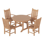 Ensemble de salle à manger d'extérieur Polytrends Laguna en PEHD, toutes saisons, avec table ronde et fauteuils (5 pièces)