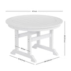Ensemble de salle à manger d'extérieur Polytrends Laguna en PEHD, toutes saisons, avec table ronde et fauteuils (5 pièces)