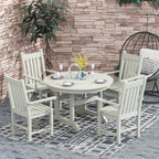 Ensemble de salle à manger d'extérieur Polytrends Laguna en PEHD, toutes saisons, avec table ronde et fauteuils (5 pièces)