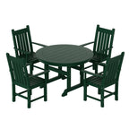 Ensemble de salle à manger d'extérieur Polytrends Laguna en PEHD, toutes saisons, avec table ronde et fauteuils (5 pièces)