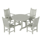Ensemble de salle à manger d'extérieur Polytrends Laguna en PEHD, toutes saisons, avec table ronde et fauteuils (5 pièces)