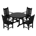Ensemble de salle à manger d'extérieur Polytrends Laguna en PEHD, toutes saisons, avec table ronde et fauteuils (5 pièces)