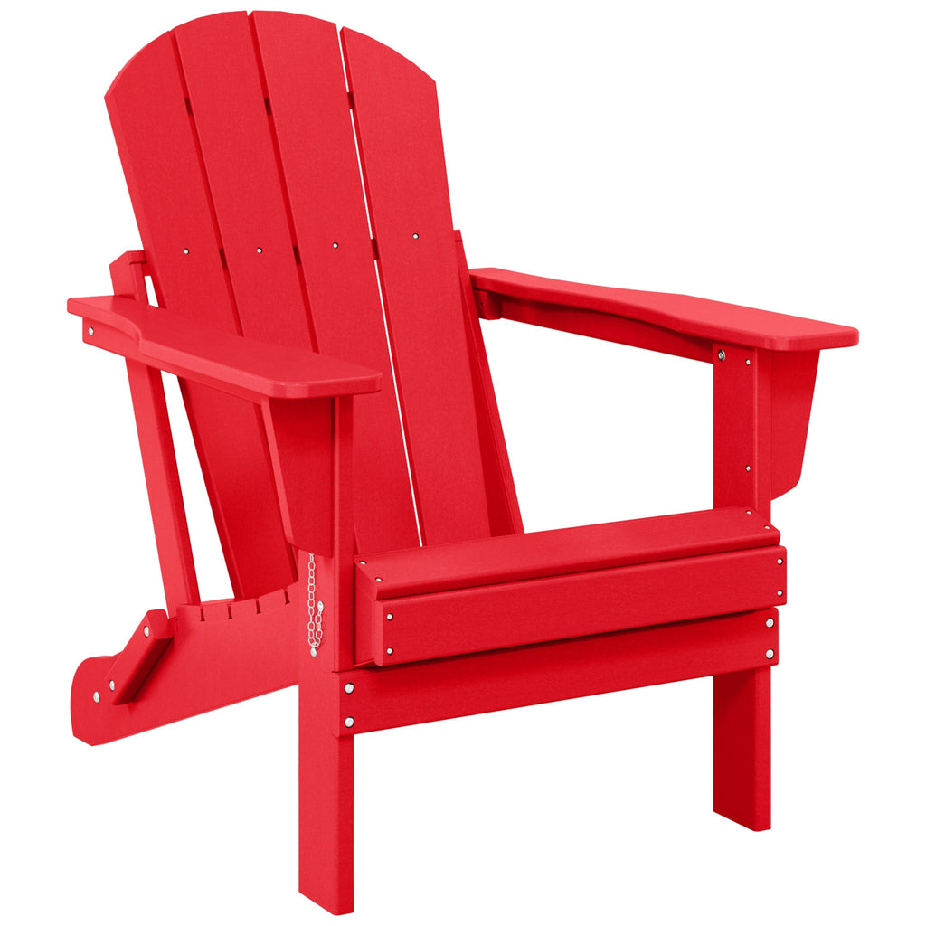 Chaise pliante Adirondack Polytrends Laguna résistante à la décoloration et aux intempéries pour patio extérieur