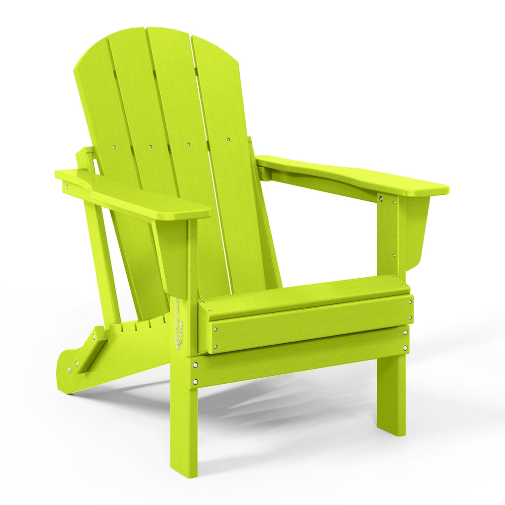 Chaise pliante Adirondack Polytrends Laguna résistante à la décoloration et aux intempéries pour patio extérieur