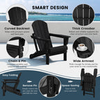 Chaise pliante Adirondack Polytrends Laguna résistante à la décoloration et aux intempéries pour patio extérieur
