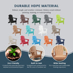 Chaise pliante Adirondack Polytrends Laguna résistante à la décoloration et aux intempéries pour patio extérieur