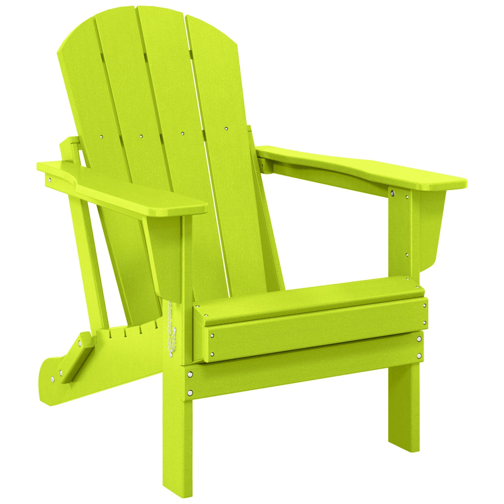Chaise pliante Adirondack Polytrends Laguna résistante à la décoloration et aux intempéries pour patio extérieur