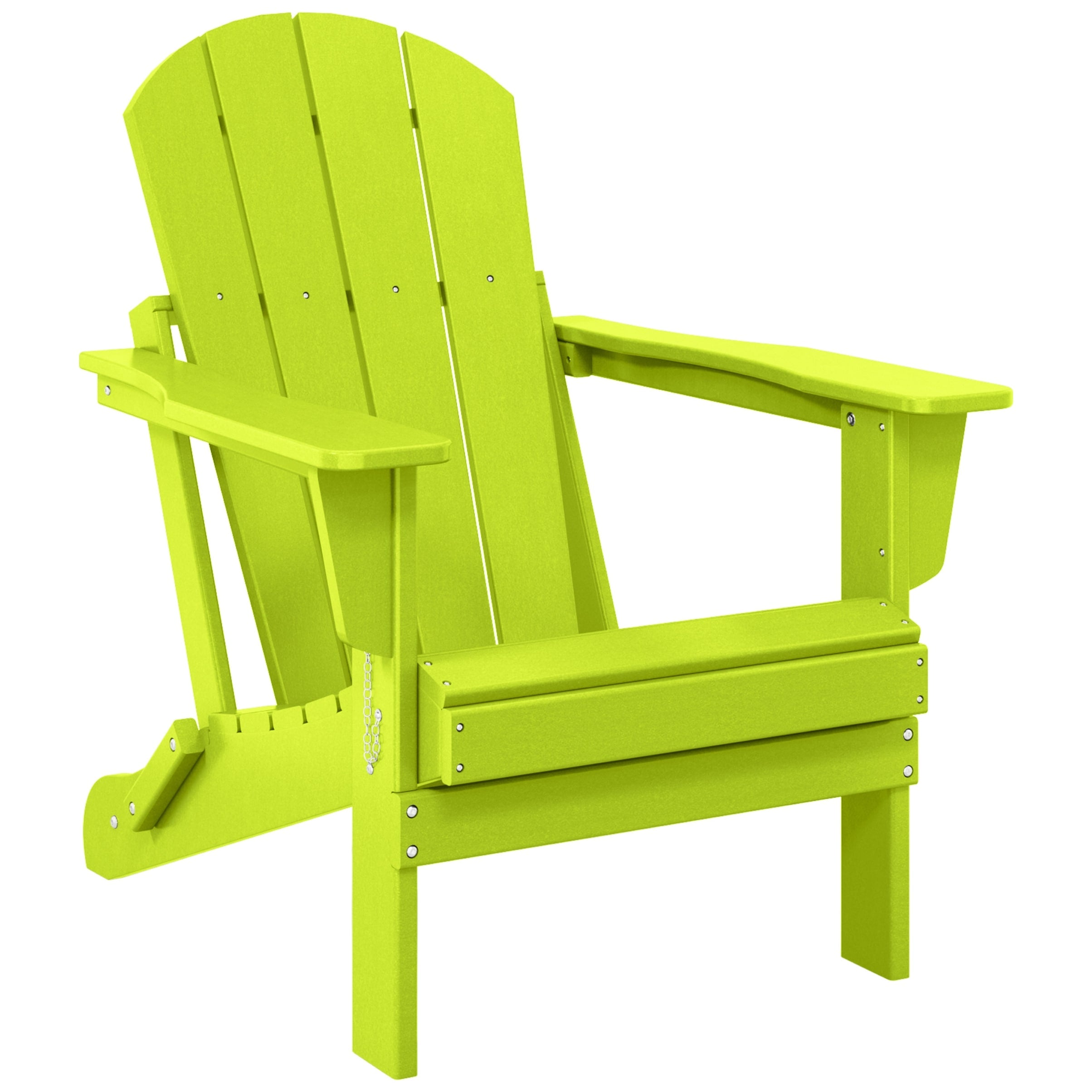 Chaise pliante Adirondack Polytrends Laguna résistante à la décoloration et aux intempéries pour patio extérieur