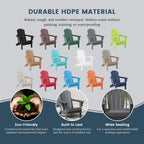 Chaise pliante Adirondack Polytrends Laguna résistante à la décoloration et aux intempéries pour patio extérieur