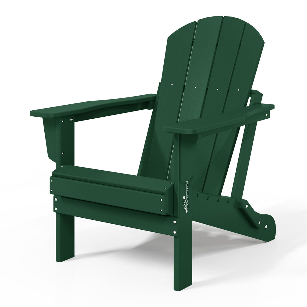 Chaise pliante Adirondack Polytrends Laguna résistante à la décoloration et aux intempéries pour patio extérieur