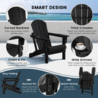 Chaises pliantes Adirondack Polytrends Laguna résistantes aux intempéries (lot de 2)