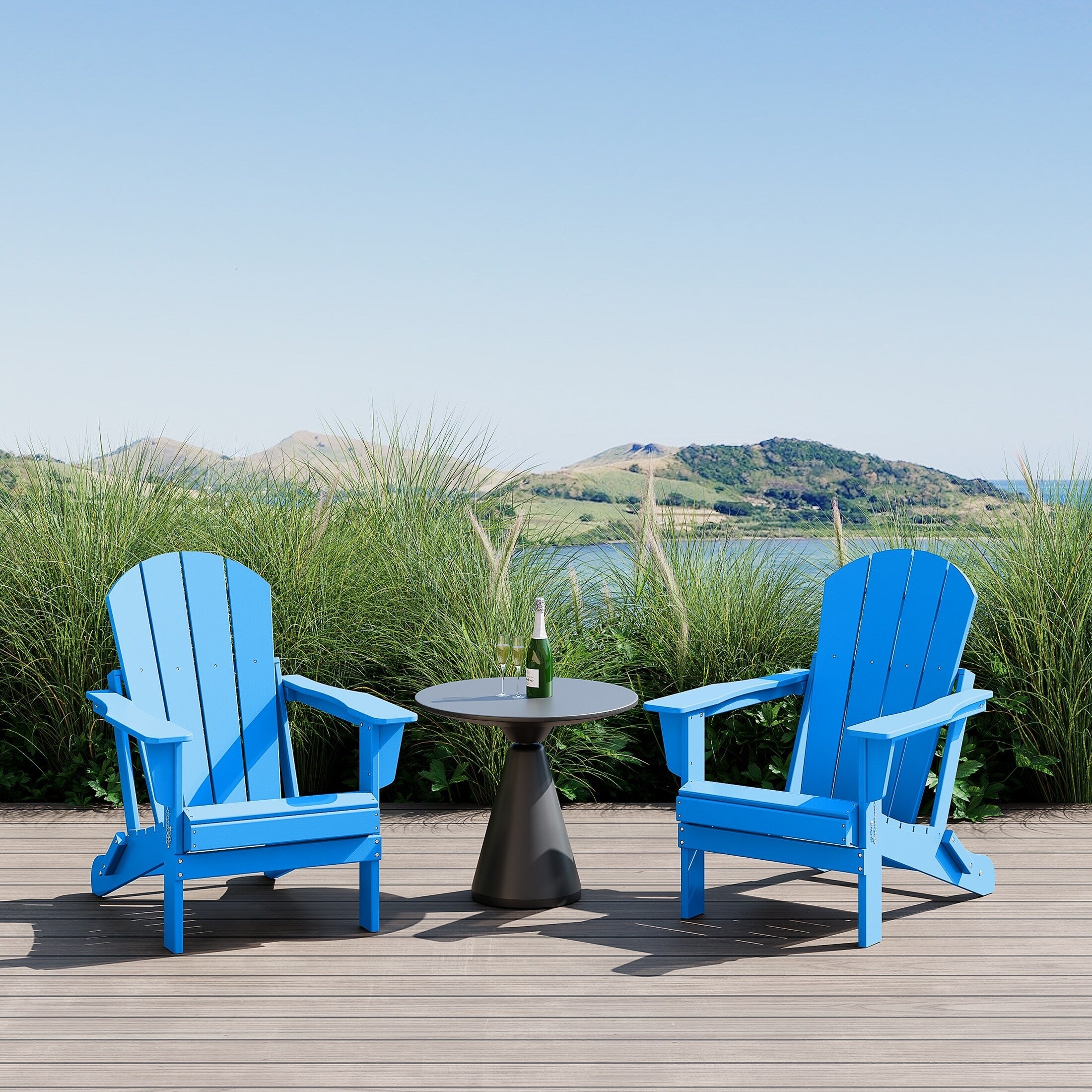 Chaises pliantes Adirondack Polytrends Laguna résistantes aux intempéries (lot de 2)
