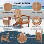 Chaises pliantes Adirondack Polytrends Laguna résistantes aux intempéries (lot de 2)