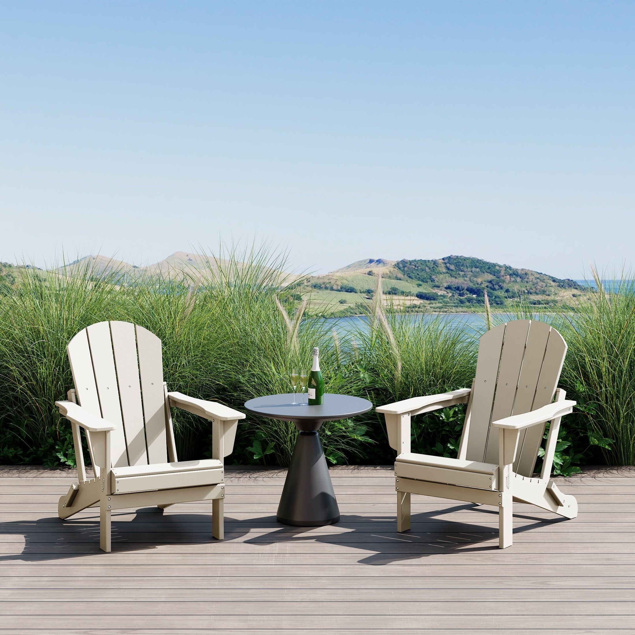 Chaises pliantes Adirondack Polytrends Laguna résistantes aux intempéries (lot de 2)
