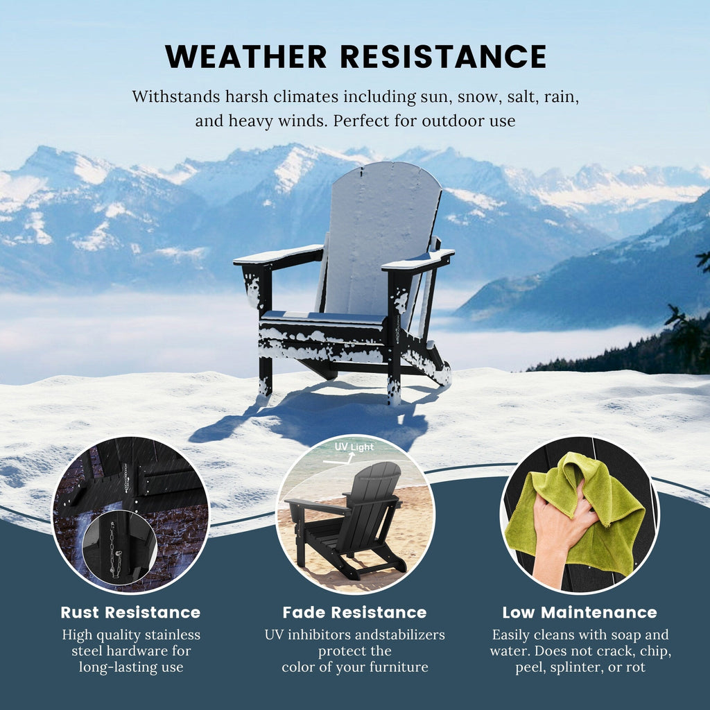 Chaises pliantes Adirondack Polytrends Laguna résistantes aux intempéries (lot de 2)