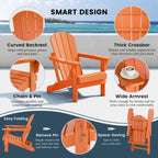 Chaises pliantes Adirondack Polytrends Laguna résistantes aux intempéries (lot de 2)