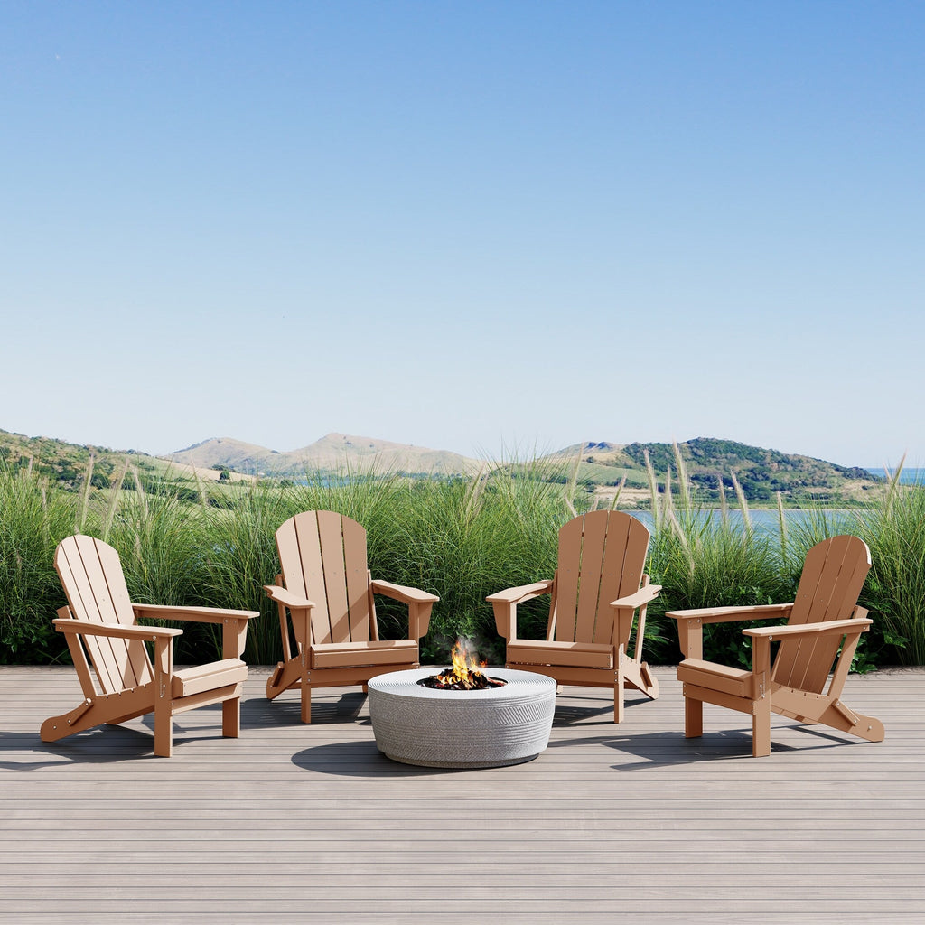 Chaises pliantes Adirondack Polytrends Laguna résistantes aux intempéries (lot de 4)