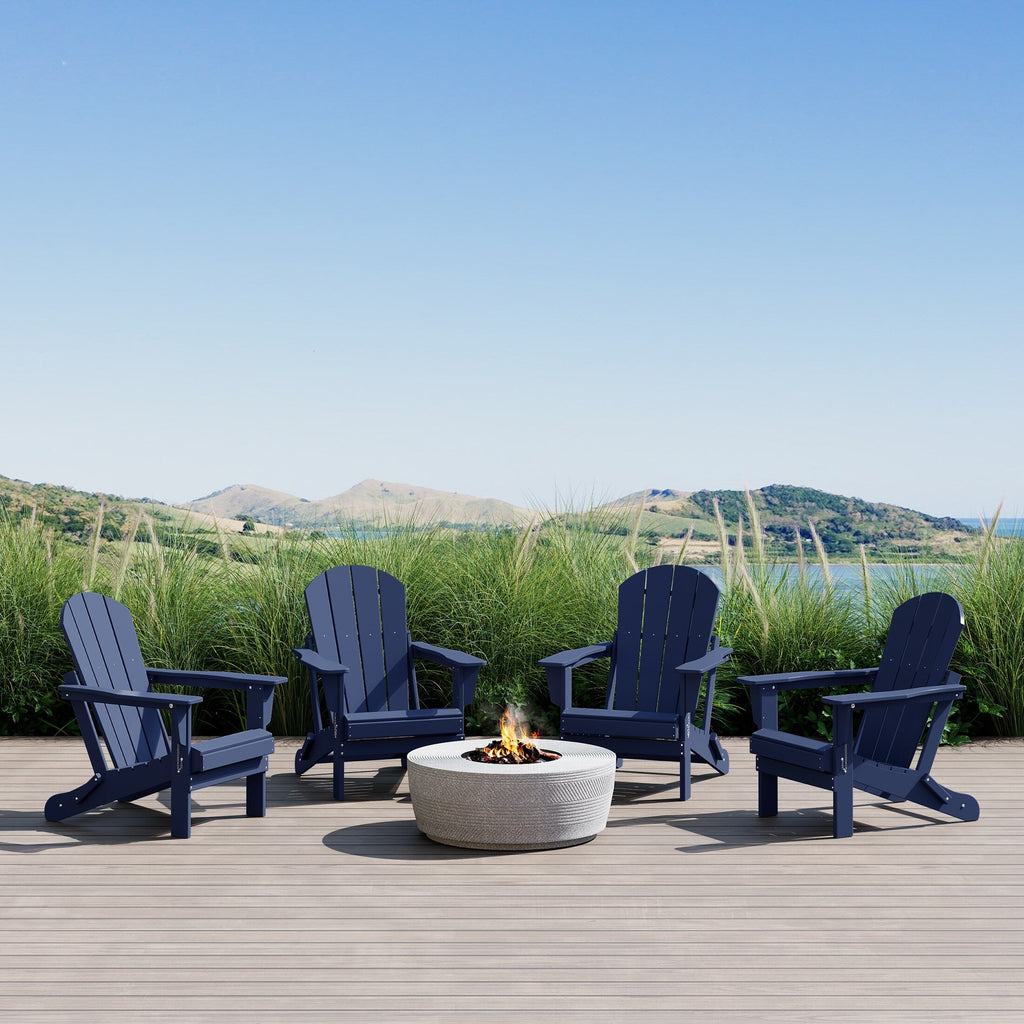 Chaises pliantes Adirondack Polytrends Laguna résistantes aux intempéries (lot de 4)