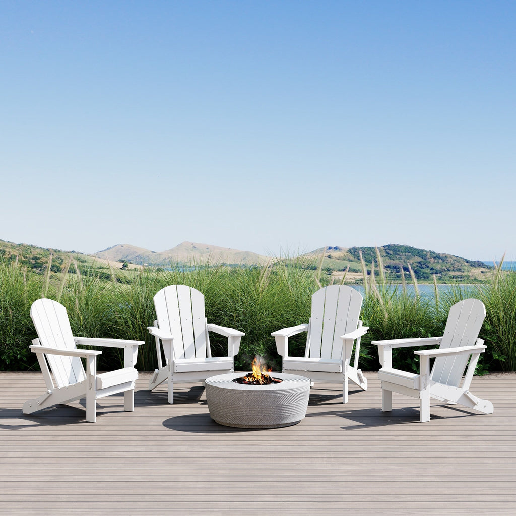Chaises pliantes Adirondack Polytrends Laguna résistantes aux intempéries (lot de 4)