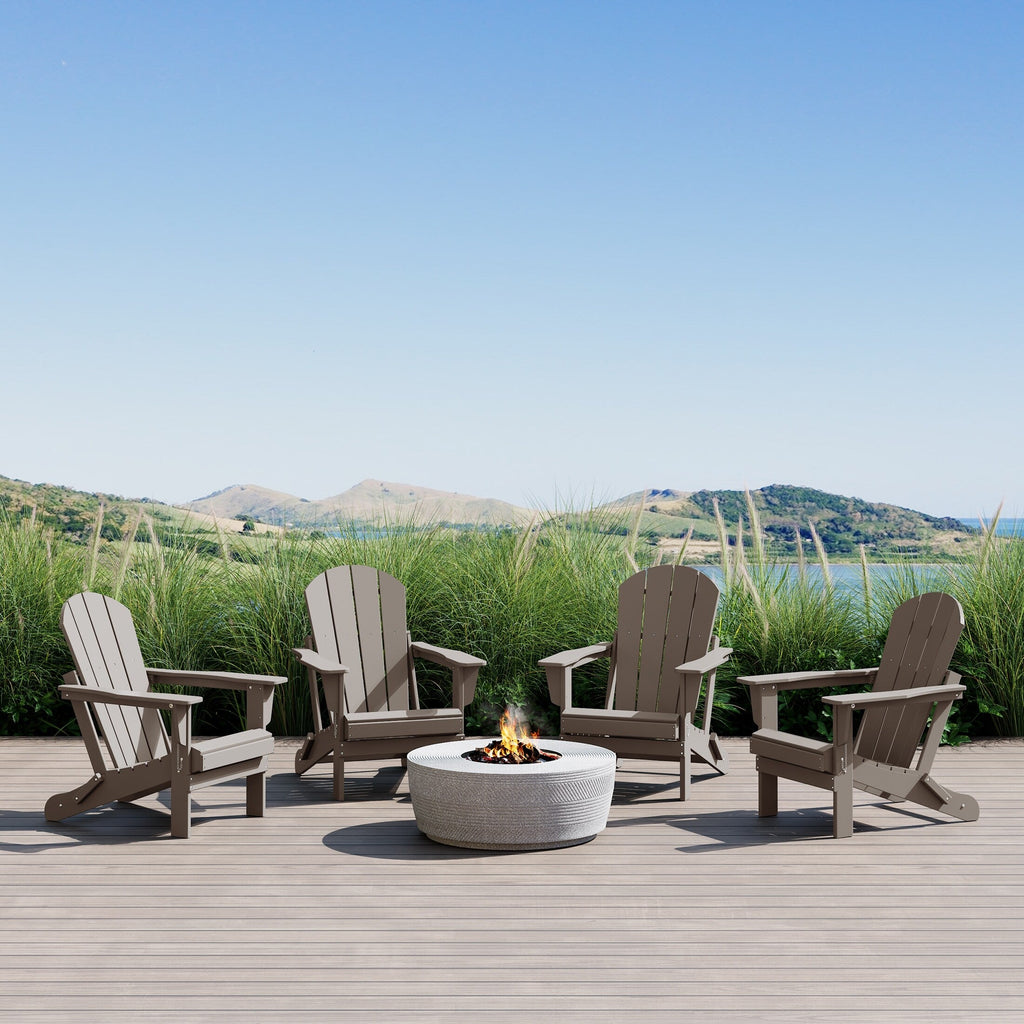 Chaises pliantes Adirondack Polytrends Laguna résistantes aux intempéries (lot de 4)