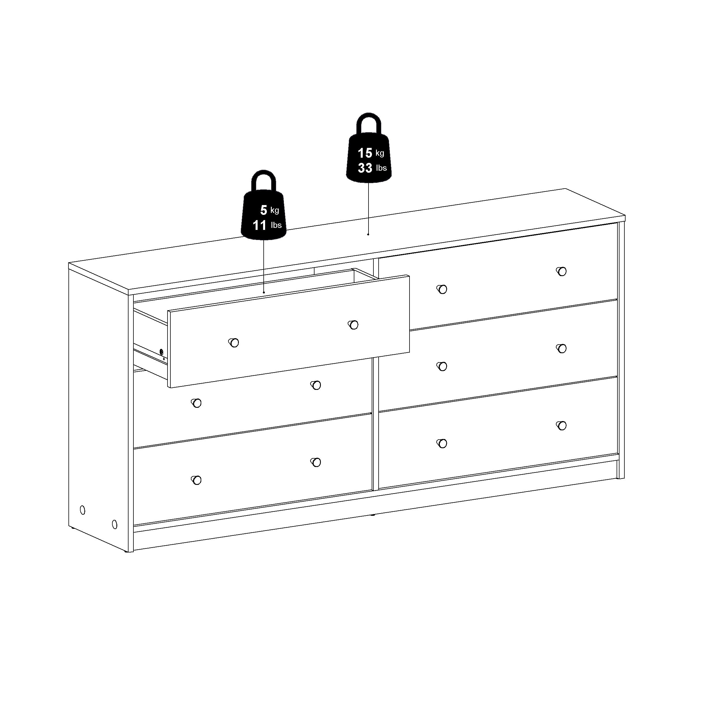 Porch &amp; Den Zoe Commode double à 6 tiroirs