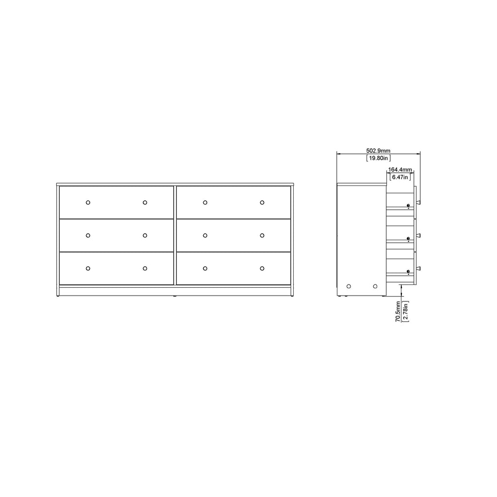 Porch &amp; Den Zoe Commode double à 6 tiroirs