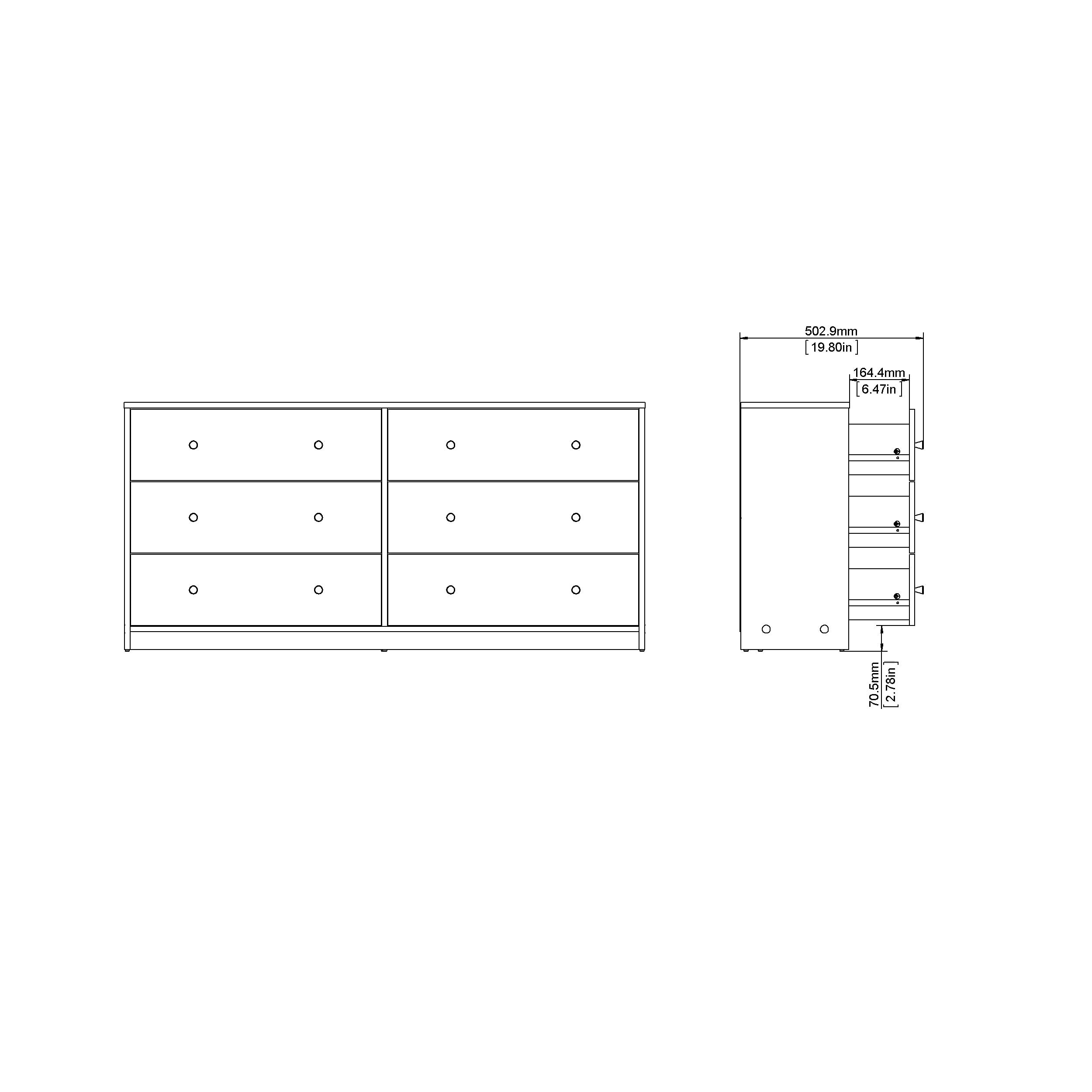 Porch &amp; Den Zoe Commode double à 6 tiroirs