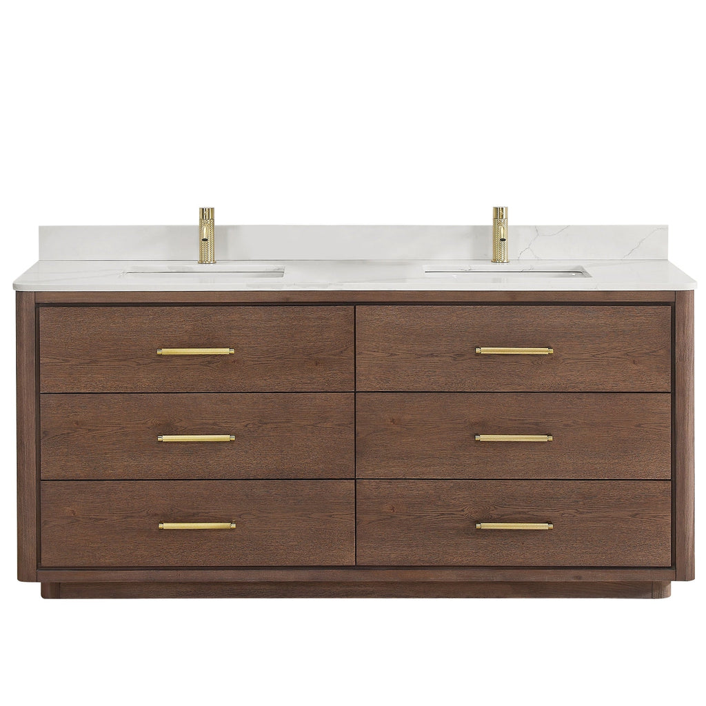Meuble-lavabo Porto avec dessus en quartz blanc sans miroir