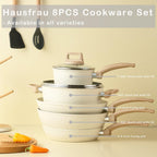 Ensemble de casseroles et poêles antiadhésives en céramique Ensemble de cuisine antiadhésive avec poêle à frire, casserole, sauteuse, cocotte