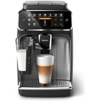 Machine à expresso haut de gamme, 12 cafés chauds/glacés, système LatteGo, moulin en céramique, chrome noir
