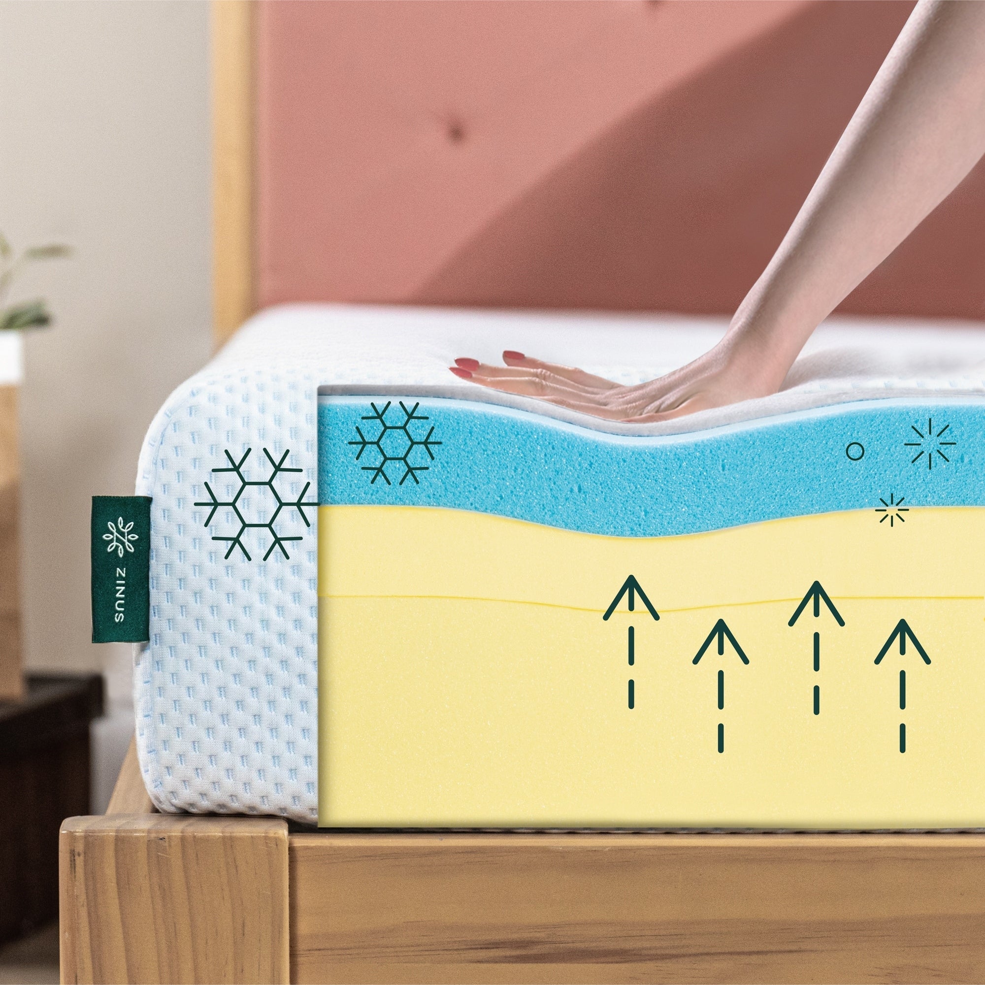 Matelas en mousse à mémoire de forme Priage by Zinus de 8 pouces au thé vert