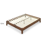 Lit plateforme de luxe en bois massif expresso antique Priage par Zinus