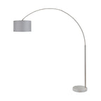Lampadaire arqué réglable en acier Q-Max 81 avec abat-jour extra large et base en marbre