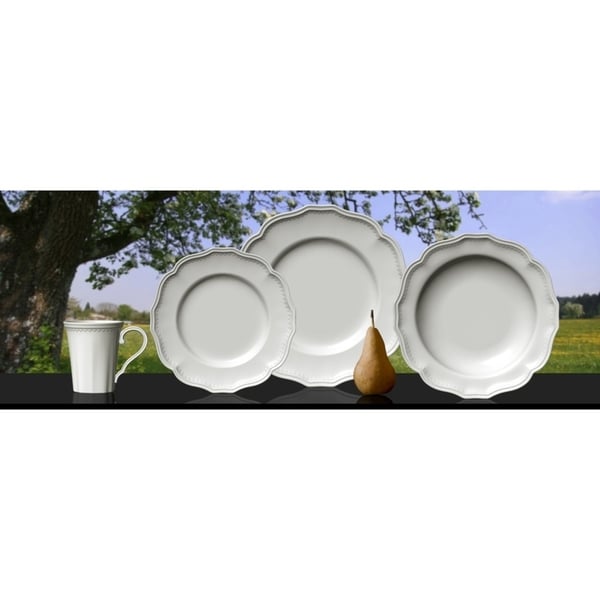Service de table classique blanc Red Vanilla 16 pièces