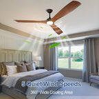 Ventilateur de plafond à distance avec lumières encastrées