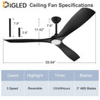 Ventilateur de plafond à distance avec lumières encastrées