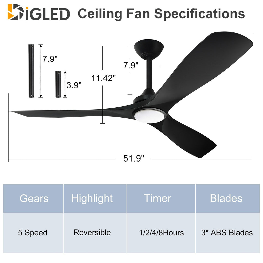Ventilateur de plafond à distance avec lumières encastrées