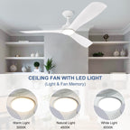Ventilateur de plafond à distance avec lumières encastrées
