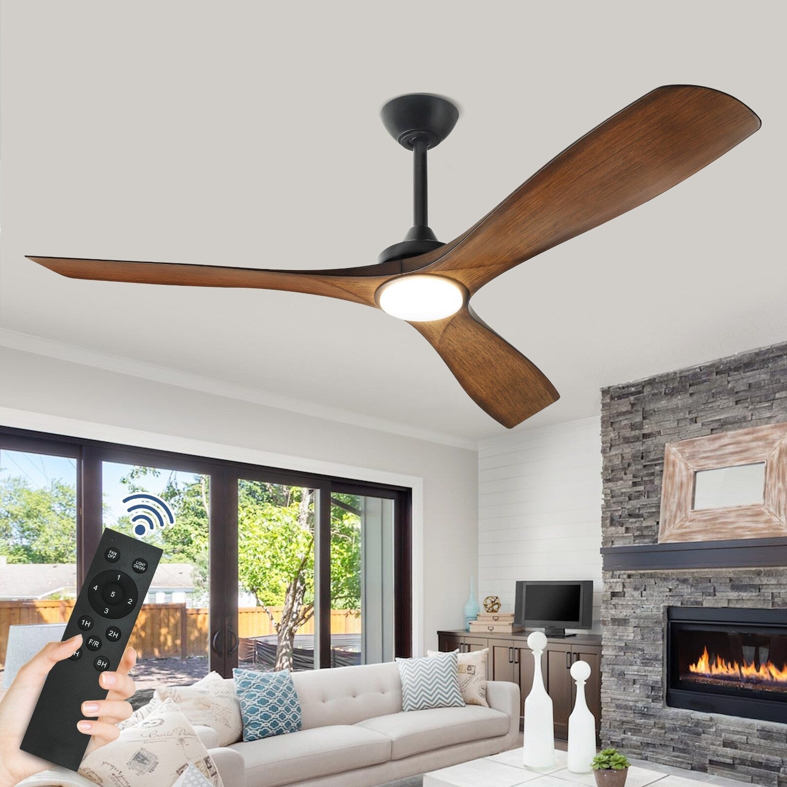 Ventilateur de plafond à distance avec lumières encastrées