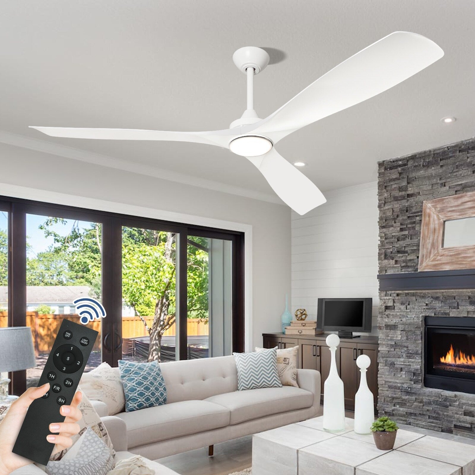 Ventilateur de plafond à distance avec lumières encastrées