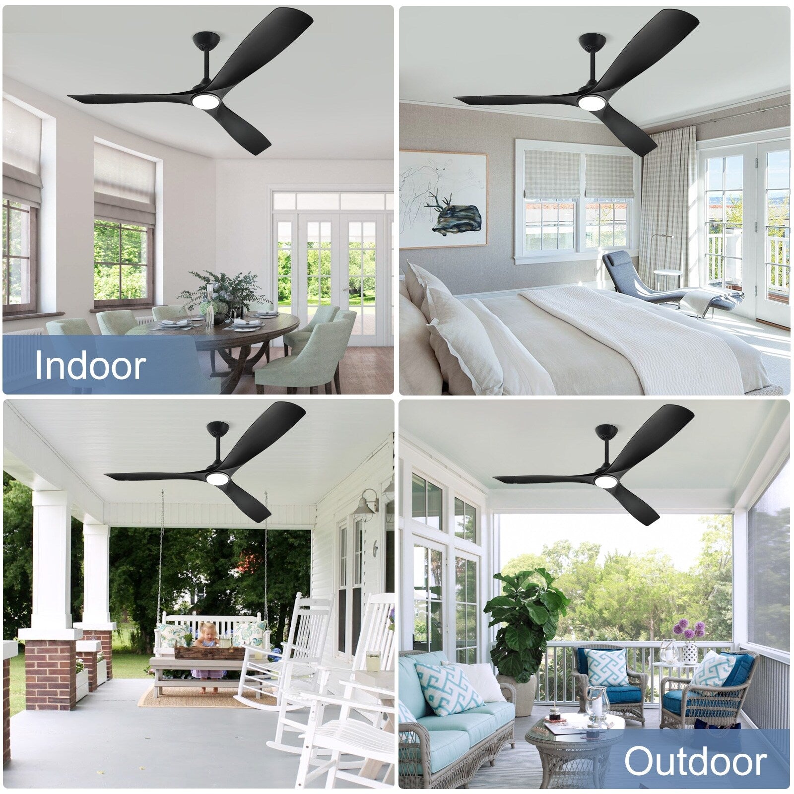 Ventilateur de plafond à distance avec lumières encastrées