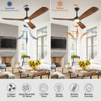 Ventilateur de plafond à distance avec lumières encastrées
