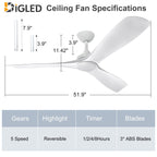 Ventilateur de plafond à distance avec lumières encastrées