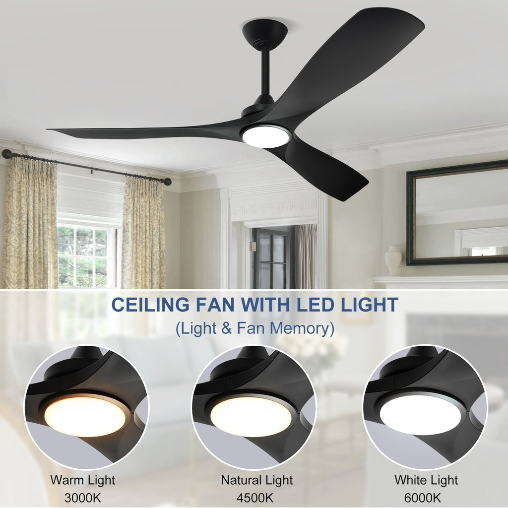 Ventilateur de plafond à distance avec lumières encastrées