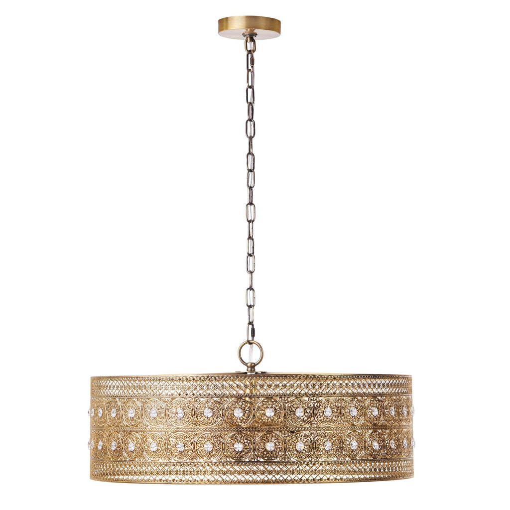 Lustre à 3 lumières River of Goods Bryar en laiton et cristal 23,5 W - 23,5 x 23,5 x 61,5