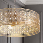 Lustre à 3 lumières River of Goods Bryar en laiton et cristal 23,5 W - 23,5 x 23,5 x 61,5