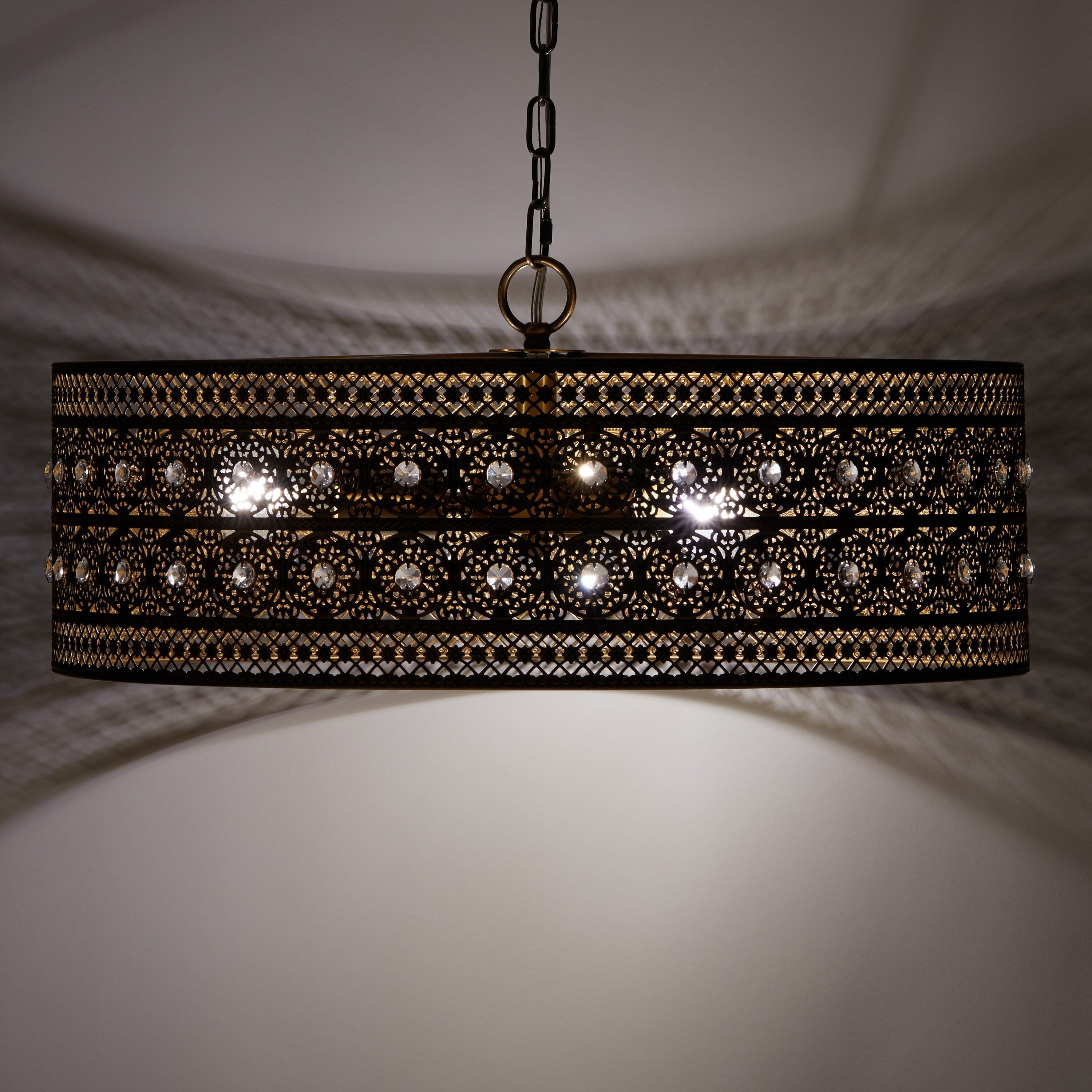 Lustre à 3 lumières River of Goods Bryar en laiton et cristal 23,5 W - 23,5 x 23,5 x 61,5