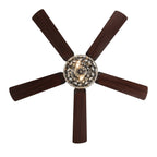 Ventilateur de plafond à DEL River of Goods Olivia, finition bronze huilé/cristal, 52 pouces - 52L x 52W x 18.25H - 52L x 52W x 18.25H