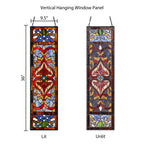 Panneau de fenêtre en vitrail victorien Fleur de lys River of Goods - 9,5 L x 0,25 l x 36 H