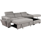 Canapé d'angle convertible Roomfitters 103 avec méridienne de rangement, appuie-têtes réglables et canapé-lit en L